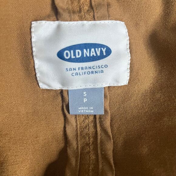 Old Navy Utility Jacket Women Small Brown Hooded Anorak Drawstring Waist Pockets - Picture 5 of 11